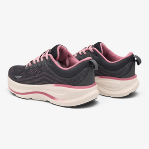 Zapatillas deportivas Nuxual Demax para mujer en gris y rosa con suela amortiguada y plantilla Double Memory