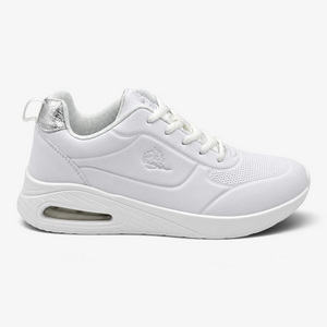 Zapatillas casual Nuxual J'hayber Cherte blancas con detalle metalizado en el talón y cámara de aire visible