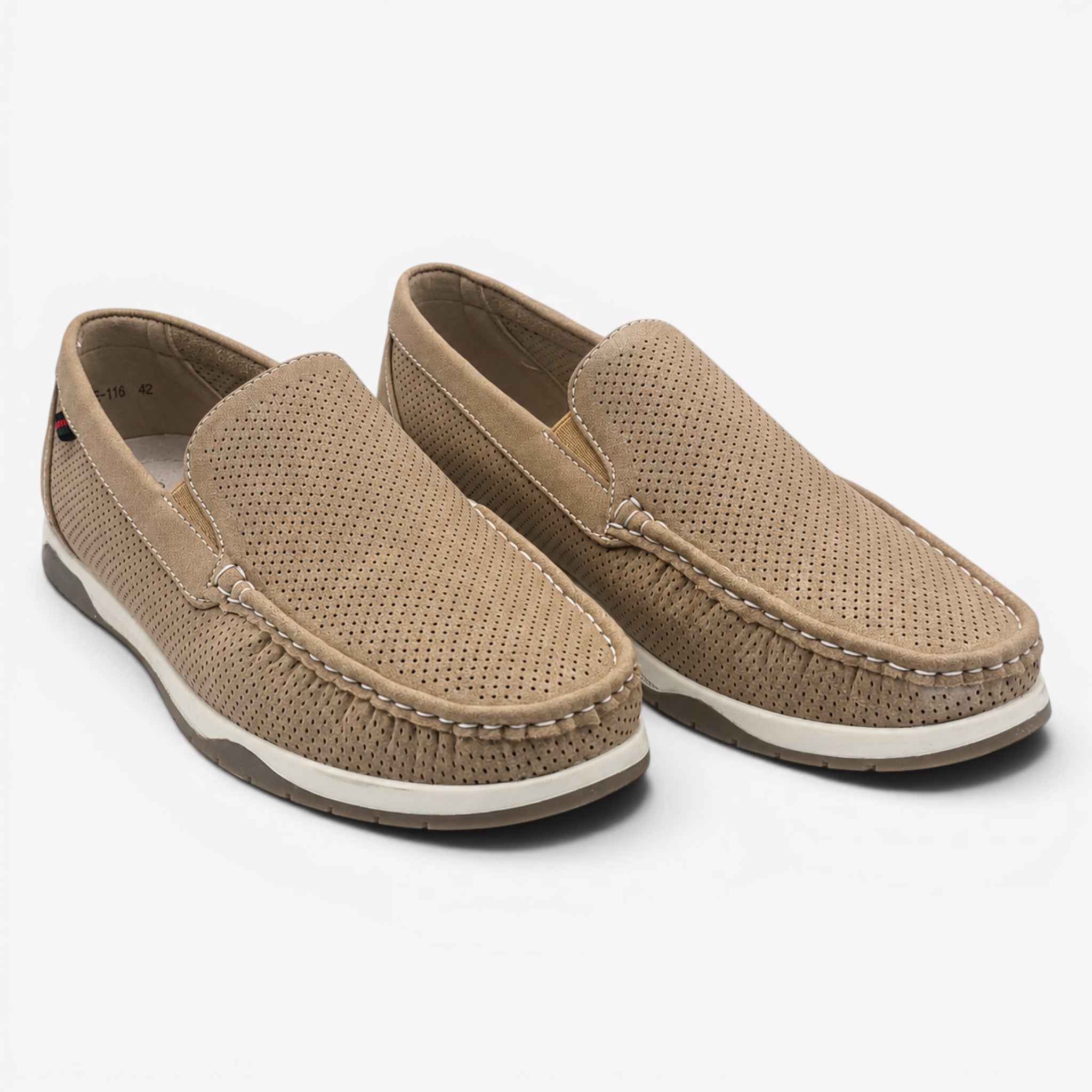 Náuticos Beige con Plantilla de Piel Confort