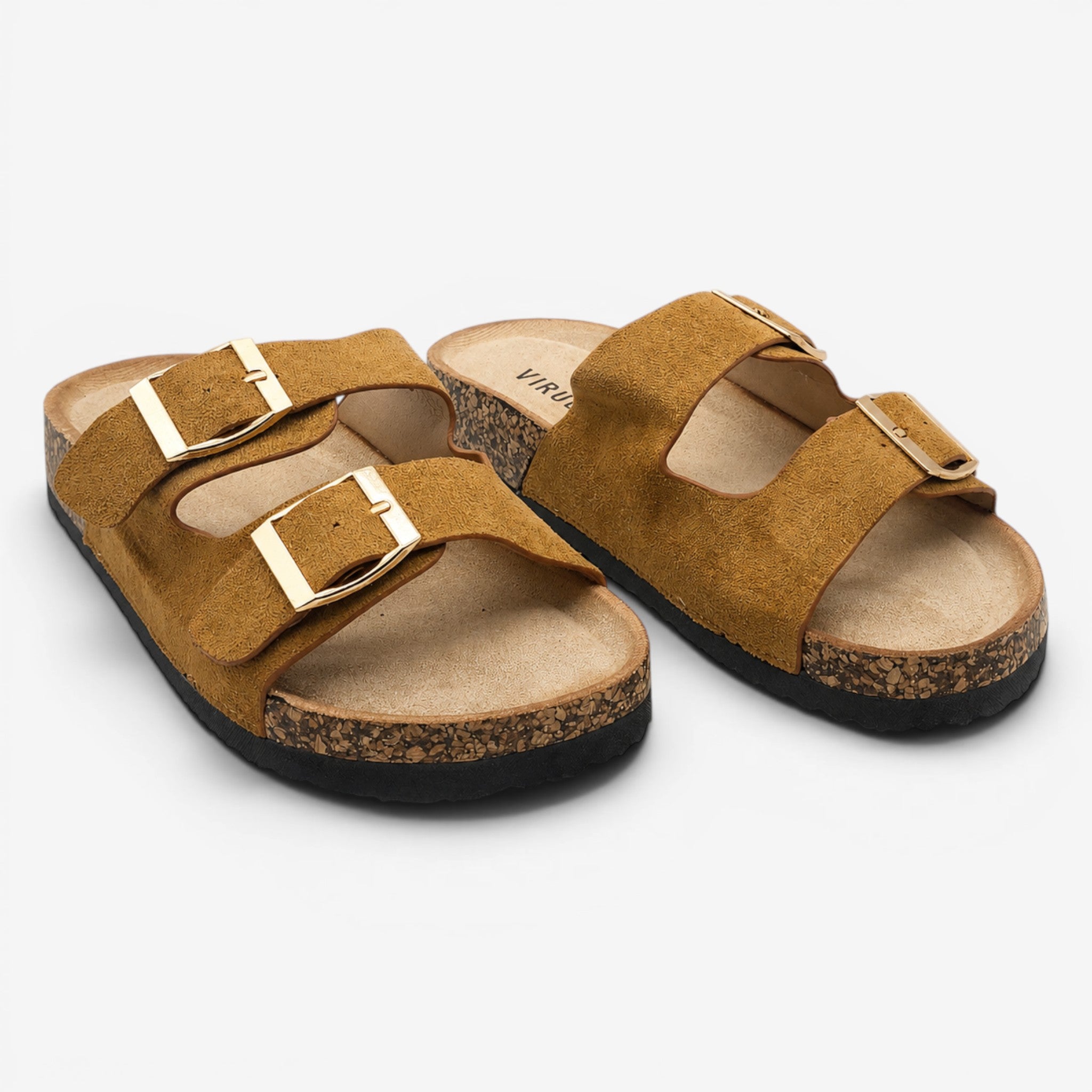 Sandalia Bio con Doble Hebilla Camel